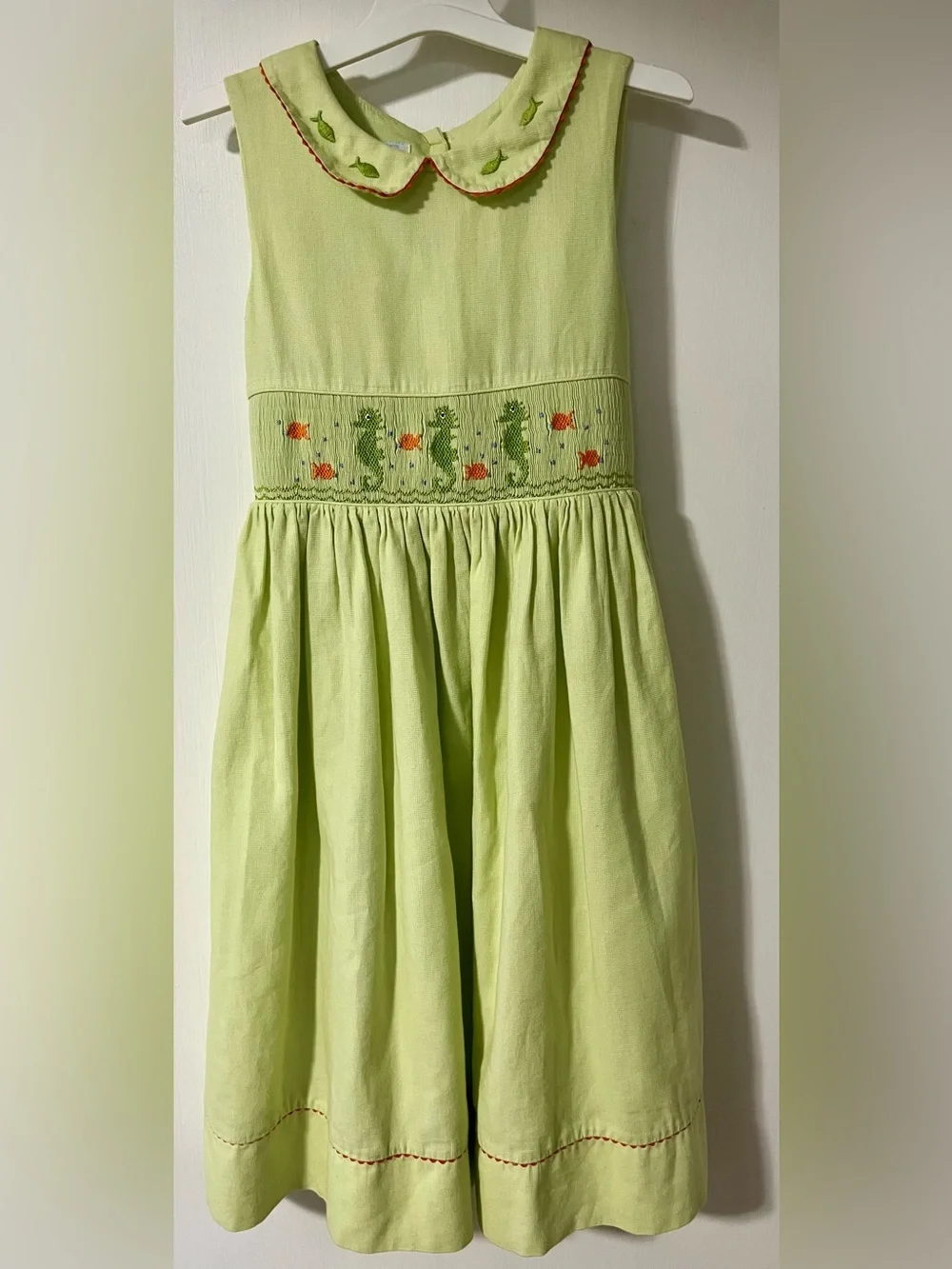 Vive La Fete Smocked Girls Sleeveless Dress